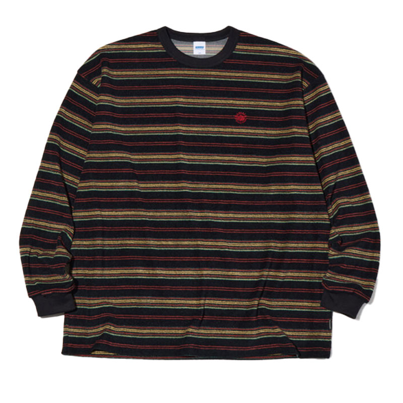 【RADIALL】ラディアル【Squire CREW NECK T-SHIRT L/S】BLACK(Msize)【ロングスリーブTシャツ】ボーダー【ローライダー】西海岸【送料無料】