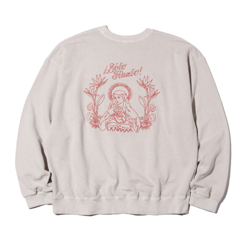 【RADIALL】ラディアル【Jam CREW NECK T-SHIRT L/S】FADED WHITE(Lsize)【クルーネックスウェット】ロープ刺繍【ローライダー】西海岸【送料無料】