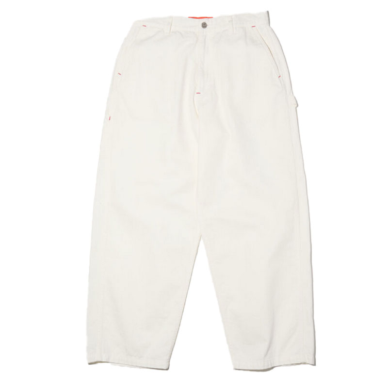 【RADIALL】ラディアル【Chev WIDE FIT CARPENTER PANTS】WHITE【カーペンターパンツ】ジーンズ【ローライダー】10.5薬局衡オンス【貨物輸送無料】