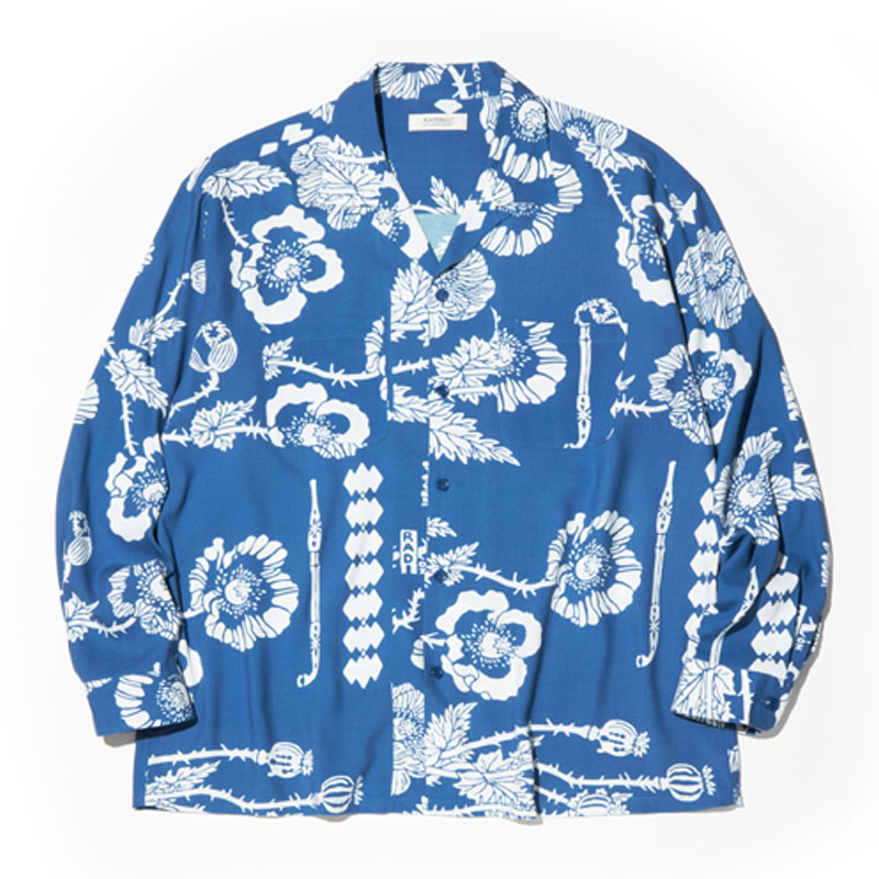 【RADIALL】ラディアル【Versions OPEN COLLARED SHIRT L/S】KONPEKI BLUE(紺碧)(Lsize)【レーヨン】シャツ【送料無料】