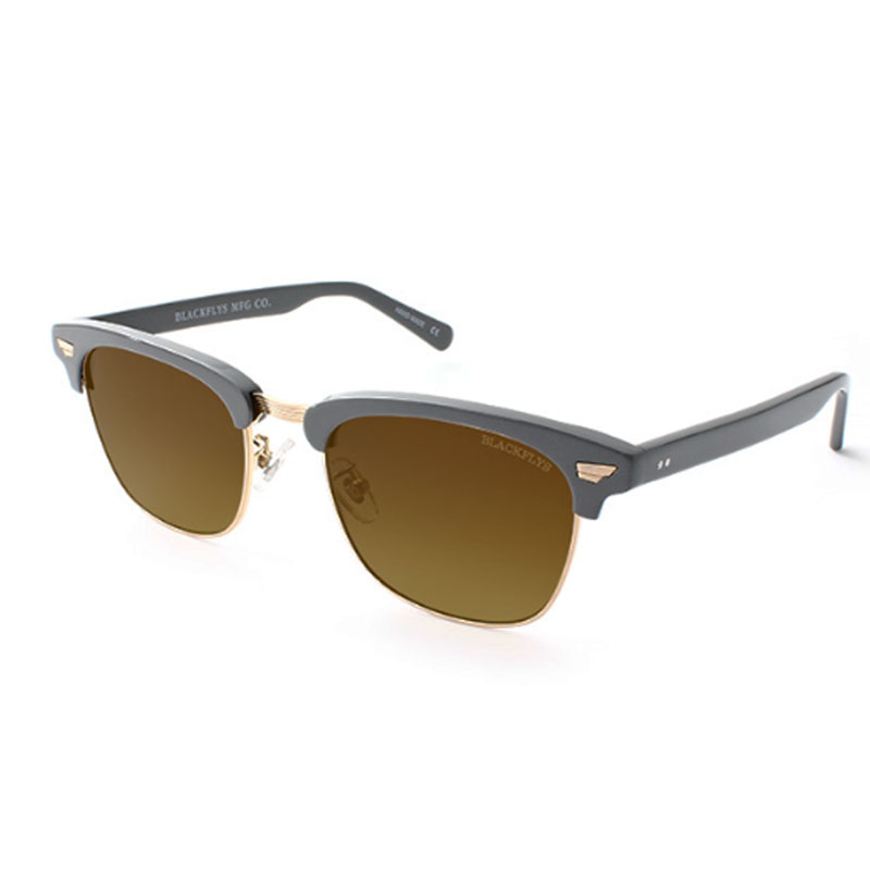 【BLACK FLYS】ブラックフライ【FLY DESMOND LARGE】SOLID GREY&minus;GOLD/BROWN【サングラス】BlackFlys【レザーケース付】ブラウンレンズ【送料無料】｜StaleFink 11,081円