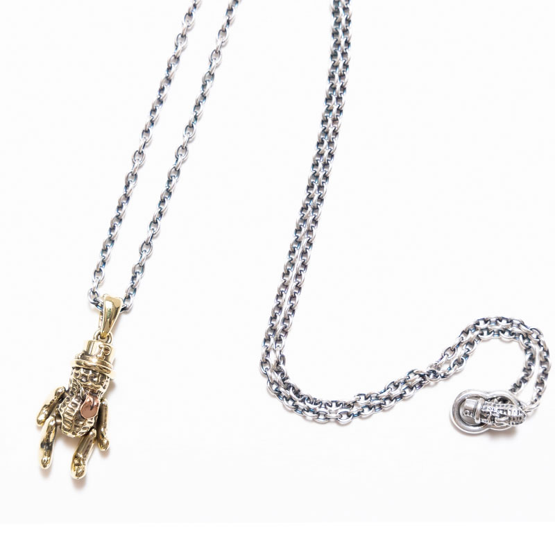 【PEANUTS COMPANY】ピーナッツカンパニー【TEDDY BEROPEANUTS brass + silver chain 60cm square】真鍮 シルバー【ネックレス + チェーン】Peanuts&co【ピーナッツアンドカンパニー】送料無料|StaleFink