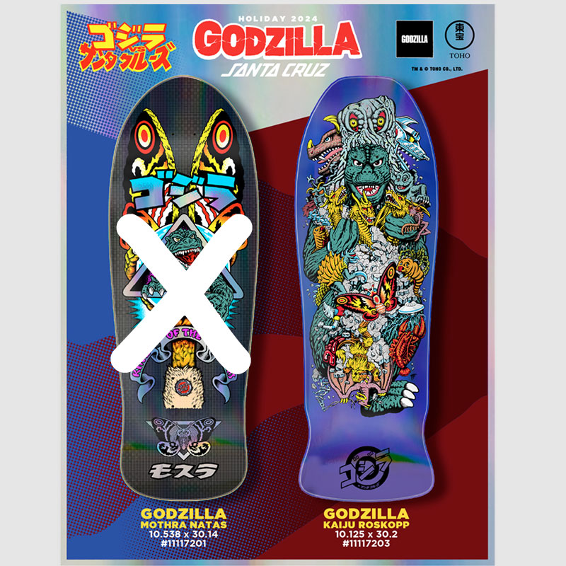 箱入れ発送SANTA CRUZ GODZILLA スケートボード デッキ11in SANTA CRUZ GODZILLA スケートボード デッキ11in