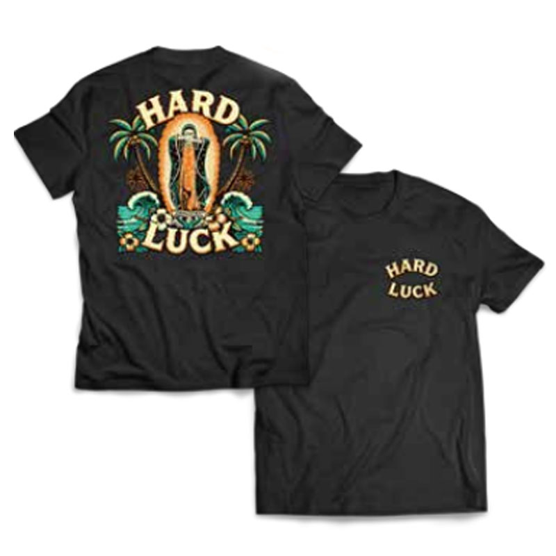 【HARD LUCK】ハードラック【Aloha Lady G】Black【SKATEBOARD】スケボー【Jason Jessee】ジェイソンジェシー【ネコポス対応可】Tシャツ