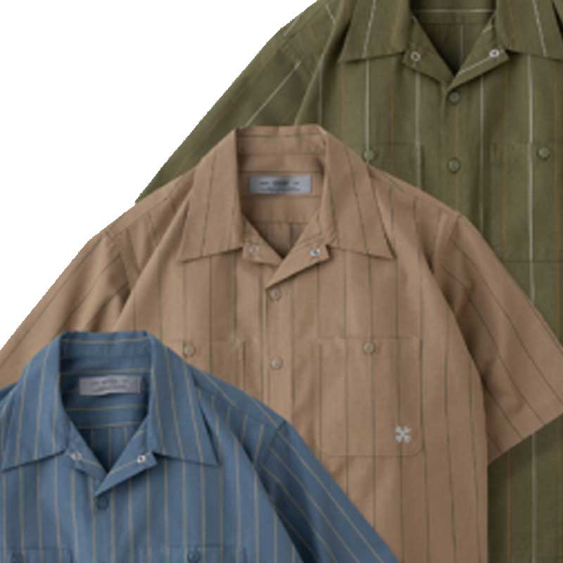 【BLUCO】ブルコ【STANDARD WORK SHIRTS S/S】７色合いBLACK / NAVY / L.BLUE / WHITE / BEIGE.STP / OLIVE.STP / S.BLU STP【OL-108-022】細工物ティーシャツ【半袖ティーシャツ】
