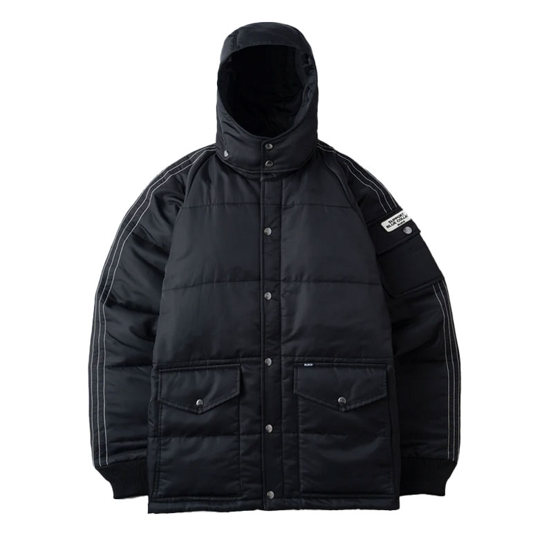 【BLUCO】ブルコ【HOODED RACING JACKET】BLACK【レーシングジャケット】厚地の外套【防寒】ヘビーナイロンツイル【シンサレート】バイ鉄道車両 【157-31-021】貨物輸送無料