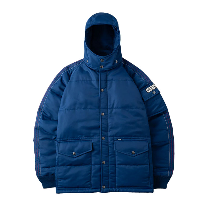 【BLUCO】ブルコ【HOODED RACING JACKET】BLUE（Lsize）【レーシングジャケット】厚地の外套【防寒】ヘビーナイロンツイル【シンサレート】バイ鉄道車両 【157-31-021】貨物輸送無料
