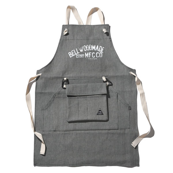 【BELLWOODMADE MFG CO.】ベルウッドメイド【THE APRON】HOUNDSTOOTH【エプロン】千鳥格子【ワークエプロン】サコッシュ付【SIZE:ONE SIZE (縦86cm,横63cm)】