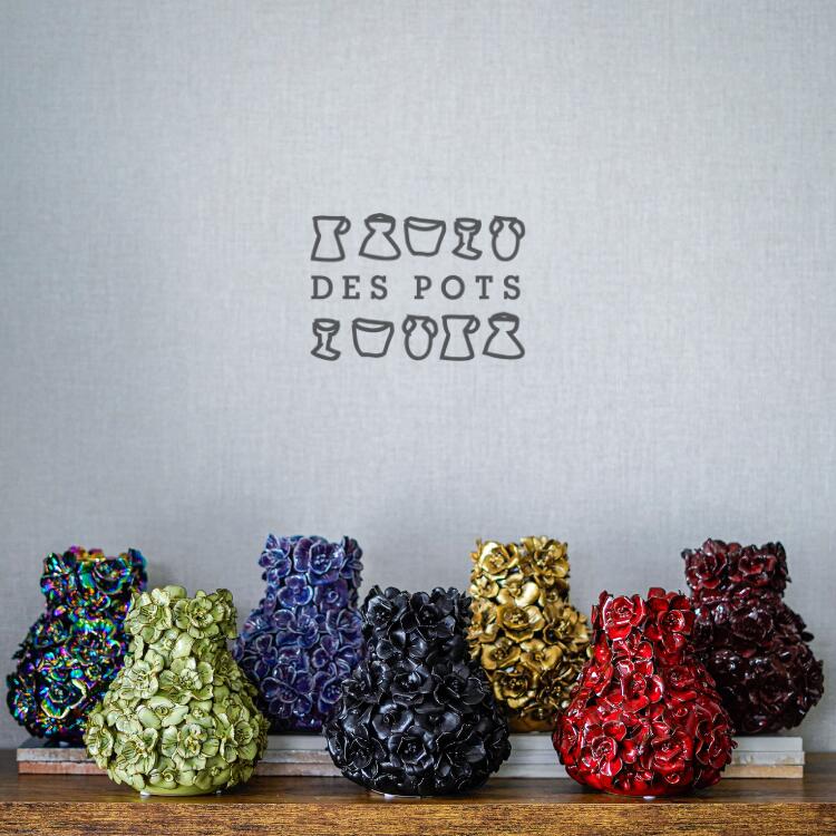 Despots(デスポッツ) Vase deco with flowers 花瓶 陶器 新カラー gold black rainbow red green 花 贈り物 贈答 ギフトサービス 無料ギフトサービス ギフト プレゼント プレゼント梱包無料 インテリア ギフト｜fullr