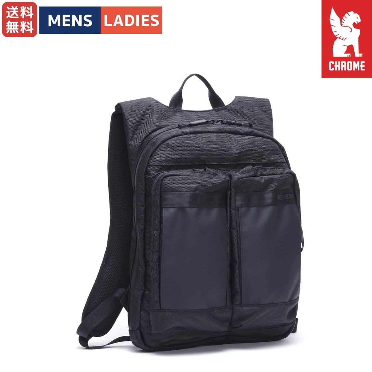 クローム CHROME AXCEL DAYPACK SLIM アクセル デイパック スリム ユニセックス 12L ブラック カジュアル バッグ リュック 耐水 完全防水ポケット搭載 ビジネス 通学 BJ020-BK