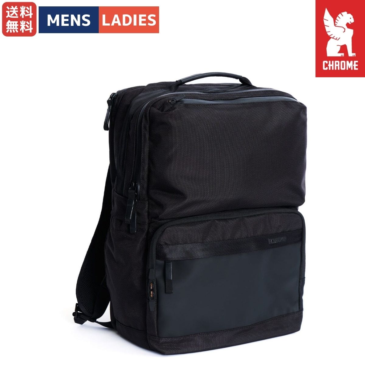 クローム CHROME AXCEL BRIEFPACK MD アクセル ブリーフ パック ミディアム ユニセックス 22L ブラック カジュアル バッグ リュック 耐水 完全防水ポケット搭載 ビジネス 通学 BJ017-BK