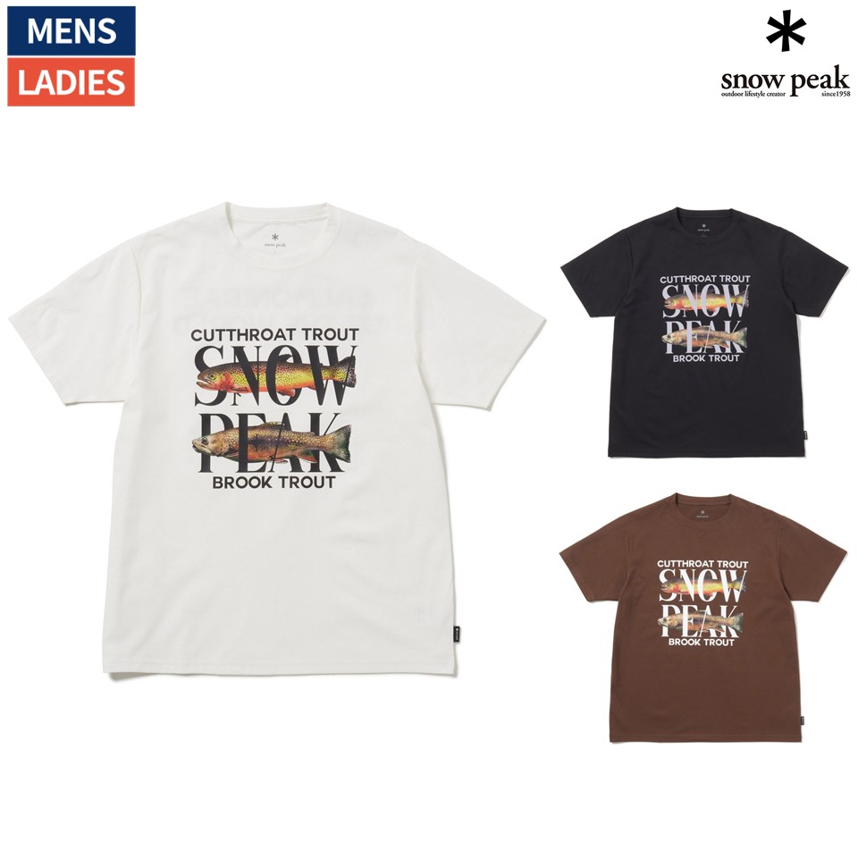 スノーピーク snowpeak Famous Trout Dry T-Shirt フェイマストラウト ドライTシャツ 吸水速乾 ドライ 快適素材 軽量 カジュアル 半袖 シャツ TS-26SU009