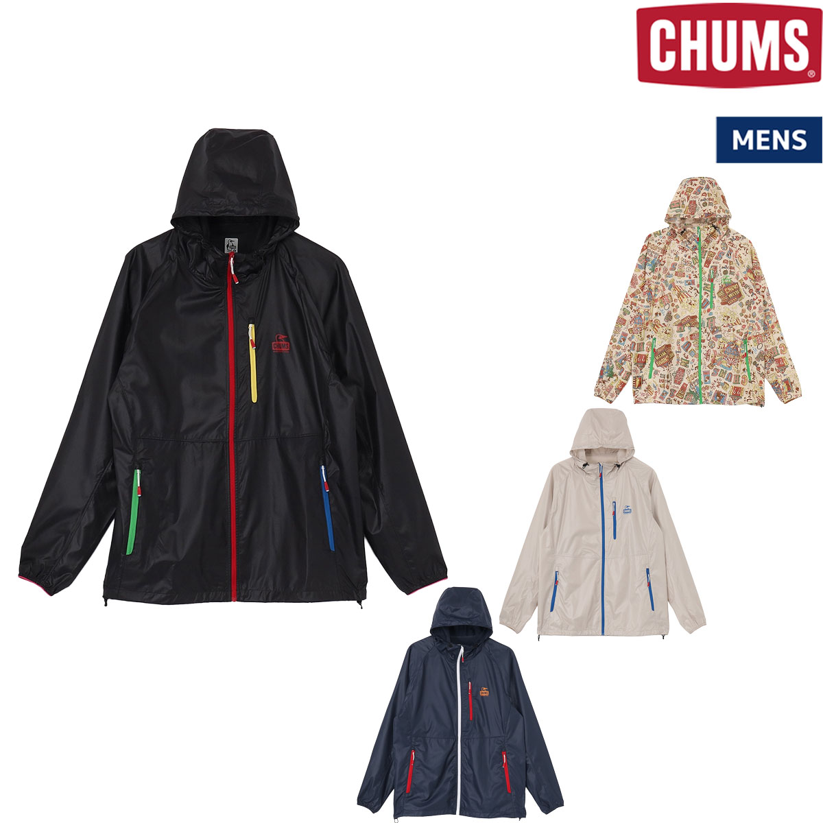 チャムス CHUMS Ladybug Parka レディバグパーカー メンズ カジュアルアウトドア ウインドブレーカー 撥水 UVカット パッカブル CH04-1502｜STAND ON