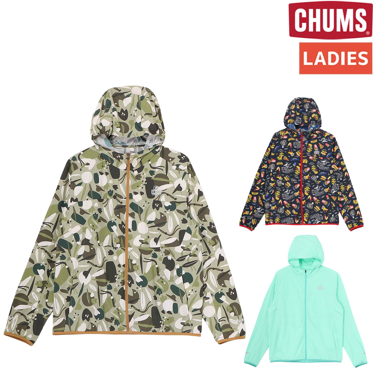 チャムス CHUMS Running Jacket ランニングジャケット レディース スポーツ ウェア ジョギング ウォーキング ブービーバード 撥水 ストレッチ CH14-1448