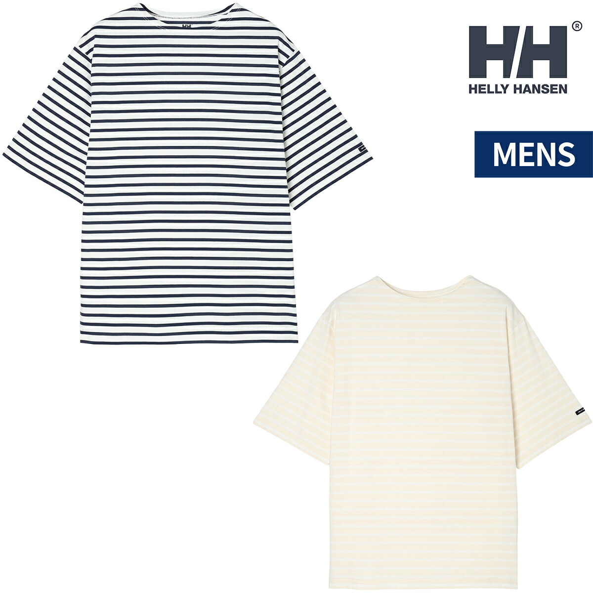 ヘリーハンセン HELLY HANSEN ショートスリーブ HHマリンボーダーボートネックティー メンズ アウトドア カジュアル 半袖 Tシャツ 夏 ボーダー UVケア 吸汗速乾 抗菌防臭 コットン HM32621｜STAND ON
