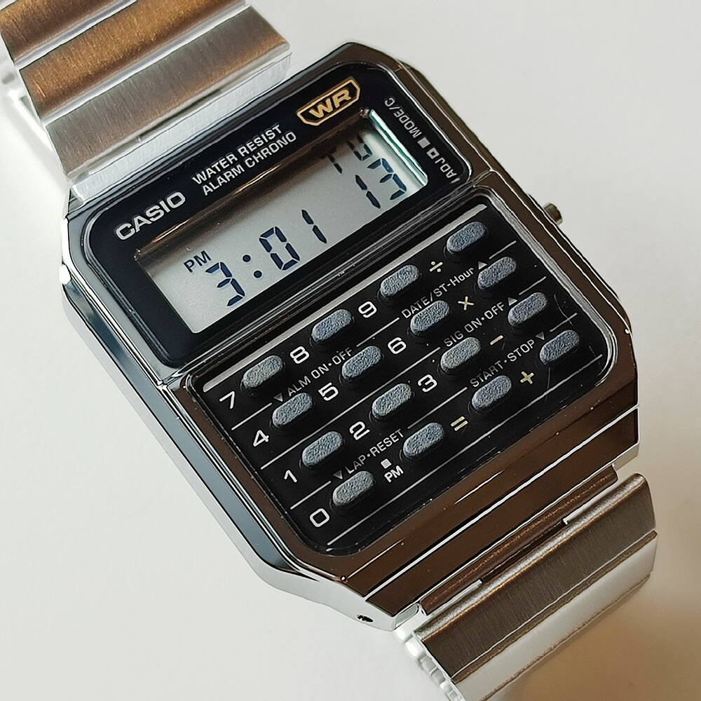 CASIO STANDARD CA-500WE-1AJF シルバーカシオスタンダード デジタル 腕時計 電卓デザイン
