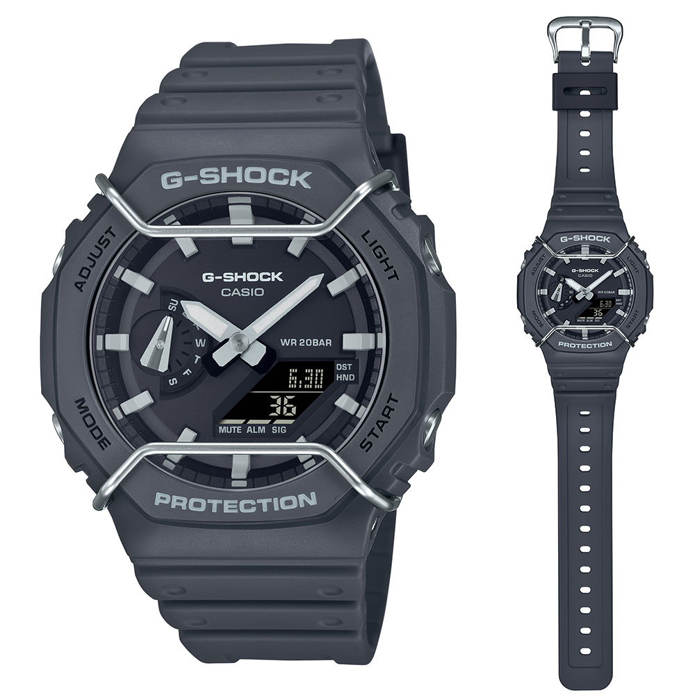 CASIO &ldquo;G-SHOCK&rdquo; GA-2100PTS-8AJF　　Tone on tone シリーズ！ ダークグレー　プロテクター付き[カシオ Gショック ]【父の日】 【ギフト】 【贈り物】 簡易ラッピング無料｜PHOTOGENIQUE