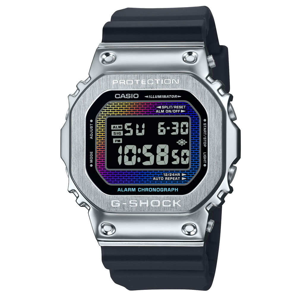 CASIO “G-SHOCK” GM-5600RW-1JF RAINBOW BRICK WALL Seriesしろがね色 金属元素覆いかぶせる カシオ 虹霓色つや・グラデーション蒸着 レンガ主題【父の日】 【差し上げ物】 【差し上げ物】
