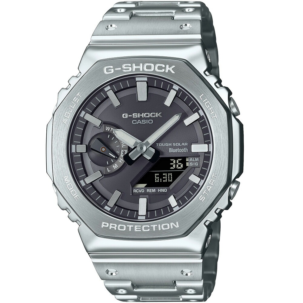 CASIO “G-SHOCK” カシオ Gショック GM-B2100SD-1AJF アナデジタフソーラー フルメタル シルバー ブラック 腕時計 メンズ [カシオ スクリューバック 反転液晶 タフソーラー 腕時計 Bluetooth 父の日 ]