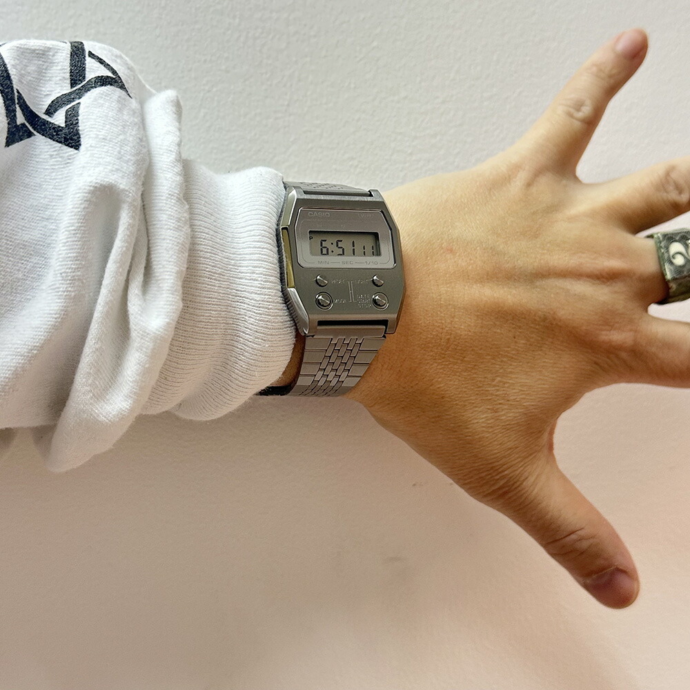 カシオ割り増し金 A1100GGV-8JF CASIO PREMIUM 52QS-14B 刷り直す デジタル ウオッチ  盛りだくさん金属元素 薄墨色