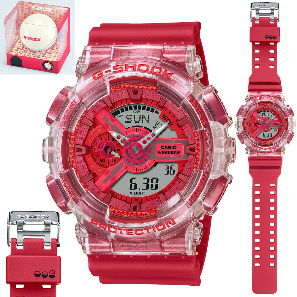 CASIO “G-SHOCK”　日本製シリーズ　GA-110GL-4AJR　レッド　アナデジ系　ジャパンシリーズ　カプセルトイ　カシオ　ジーショック　国内正規品　海外で人気の110.系モデル [カシオ Gショック カプセルケース入り　 腕時計]