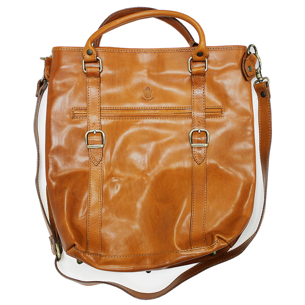 I MEDICI #3050 TAN 2way Leather TOTE [ イ・メディチ イタリアンレザー 本革　2ウェイレザートート ]