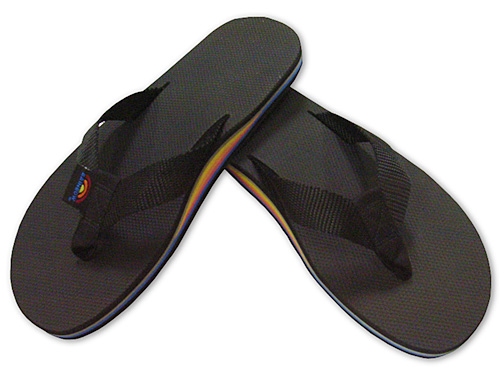 black rainbow sandals