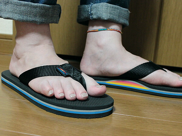 womens rainbow sandals black