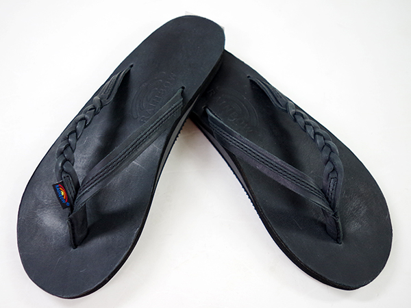 black rainbow sandals