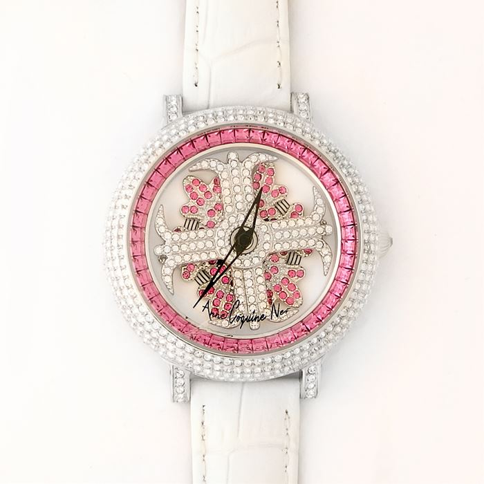 アンコキーヌ ネオ 40mm バイカラー ミニクロス シルバーベゼル インナーベゼルレッド ホワイトベルト アルバ 正規品（腕時計・グルグル時計・残り僅か） 20,572円