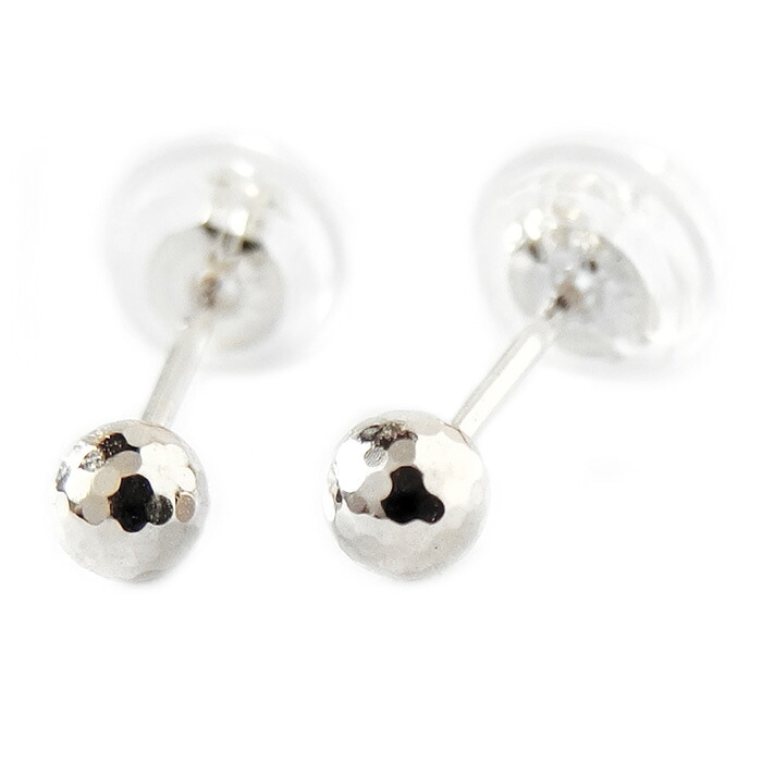 ピアス カットボール プラチナ Pt900 地金 ボール 3mm シンプル スタッド 左右セット メンズ レディース ダブルロックキャッチ｜FOREST OF THE JEWELRY