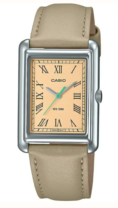 Casio 逆輸入 カシオ メンズ ウォッチ 腕時計 時計 角 薄型 スクエア レザーベルト|StarMart