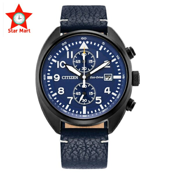 シチズン エコドライブ メンズ クロノグラフ ウォッチ 時計 レザーベルト CITIZEN CA7048-08L｜StarMart