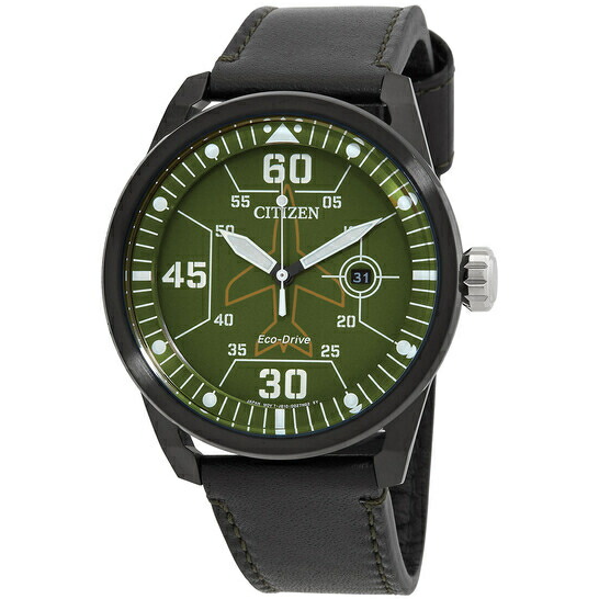 日本未発売 シチズン エコドライブ ミリタリー ウォッチ 時計 カーキ 飛行機 CITIZEN AVION AW1735-03X