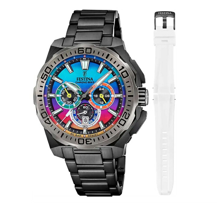 【ベルト調整無料】フェスティナ クロノグラフ メンズ ウォッチ レインボー FESTINA LIMITED EDITION F20731/2