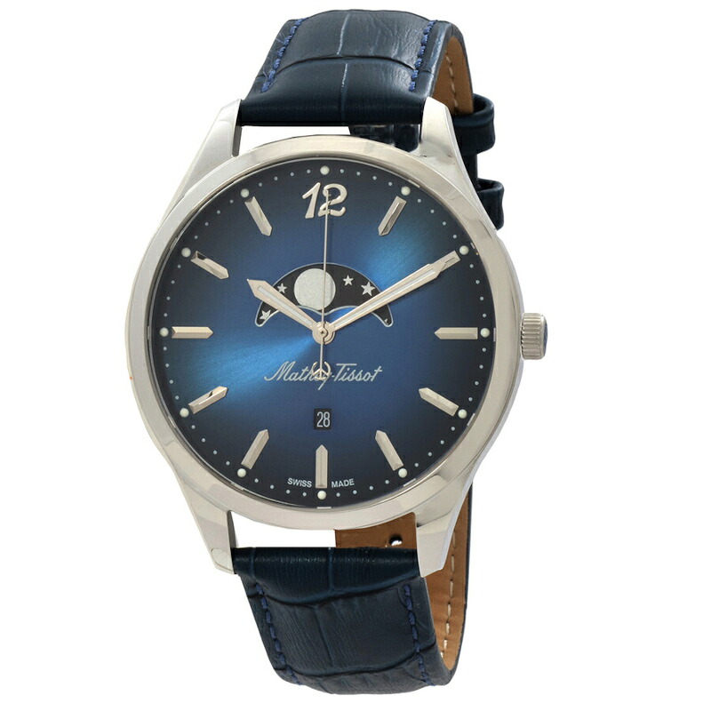 Mathey-Tissot H411LABU マセ ティソ ムーンフェイズ メンズウォッチ 腕時計 ブルー|StarMart