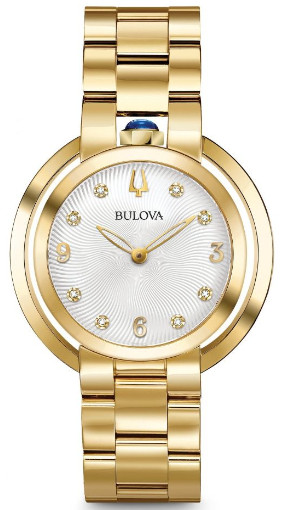 【ベルト調整無料】BULOVA 97P125 ブローバ レディース ウォッチ ダイヤモンド 8P 時計 ゴールドカラー