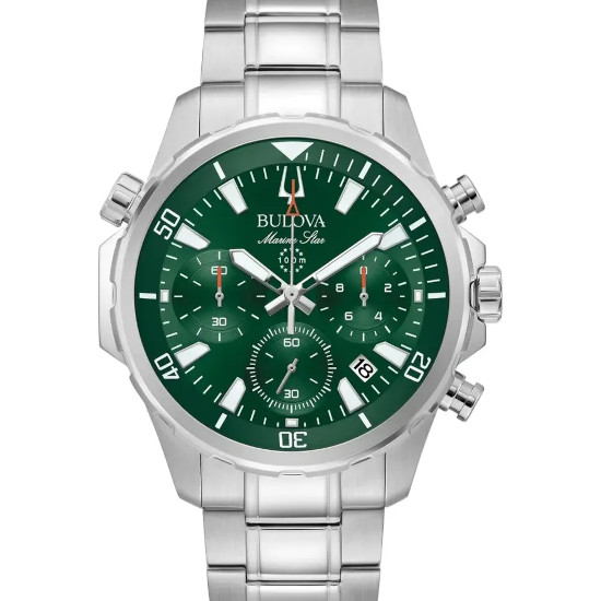 【ベルト調整無料】ブローバ BULOVA 96B396 マリンスター メンズ クロノグラフ ウォッチ 時計 腕時計 グリーン