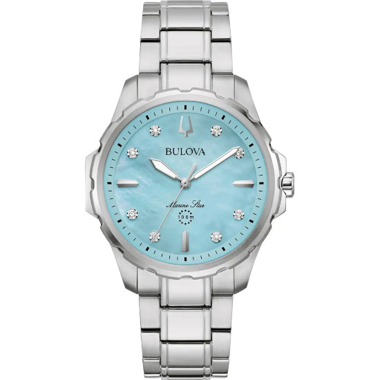 【ベルト調整無料】ブローバ BULOVA マリンスター マザーオブパール 96P248 男女兼用 36mm ウォッチ 8P ダイヤモンド 時計 腕時計