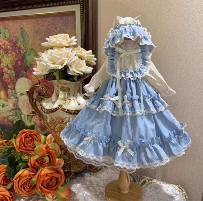 楽天市場】ドール服 BJD 1/3 1/4 1/6 豪華レースワンピース ヘッド