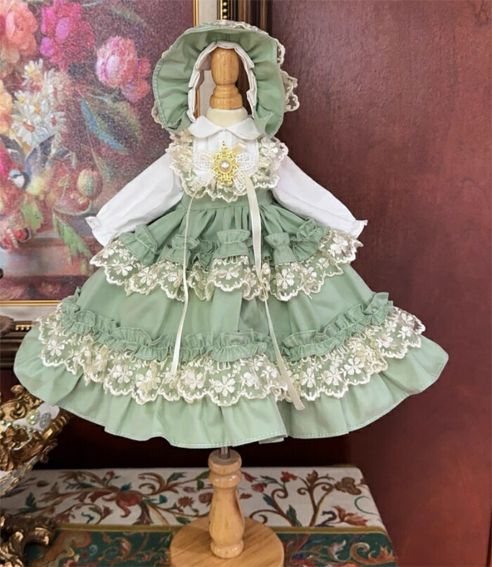 楽天市場】ドール服 ロリータ風 ワンピース エプロンドレス ヘッド