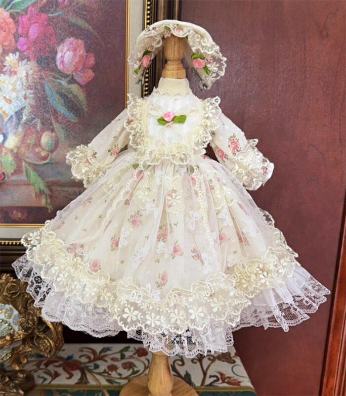 楽天市場】BJDドール服 ロリータ ワンピース グリーン ボンネット 帽子