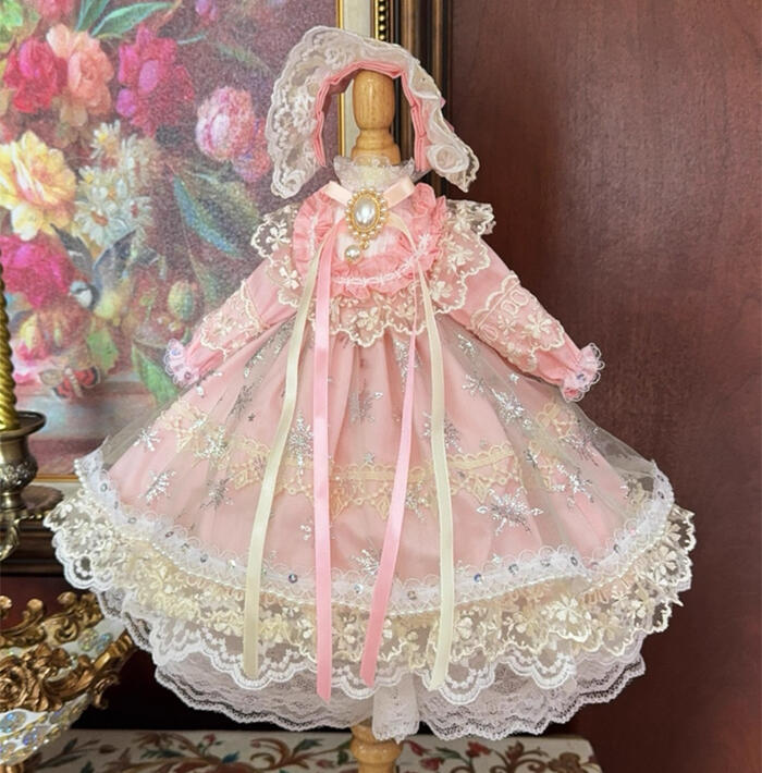楽天市場】BJDドール服 ロリータ ワンピース ピンク ヘッドドレス