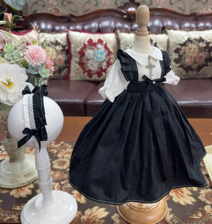楽天市場】BJD ドール服 ゴシックロリータ ワンピース セット ブラック