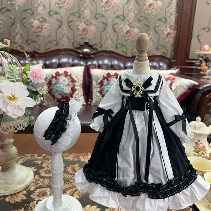楽天市場】BJD ドール服 ゴシックロリータ ワンピース セット ブラック
