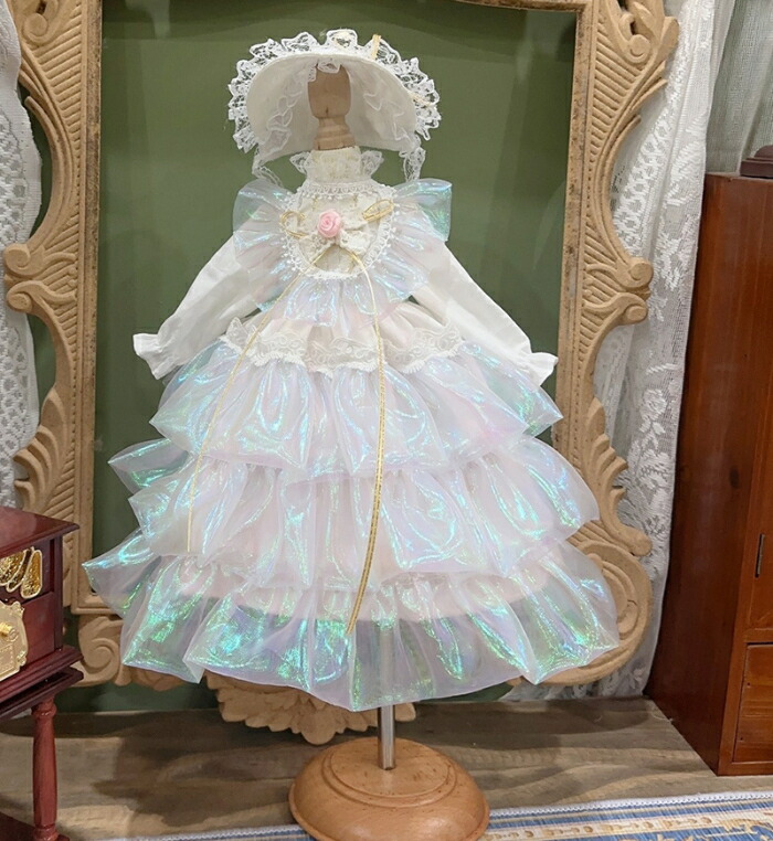 楽天市場】ドール服 BJD 1/3 1/4 1/6 豪華レースワンピース ヘッド