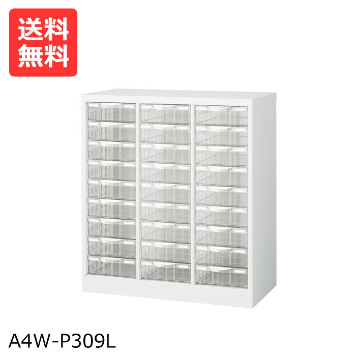 完成品【送料無料】整理ケース A4版　3列9段(深型) A4W-P309L　(本体スチール・プラスチック引き出し)床置型[整理棚　書類　収納棚　書類収納　書類ケース　A4版]【※代金引換不可※】