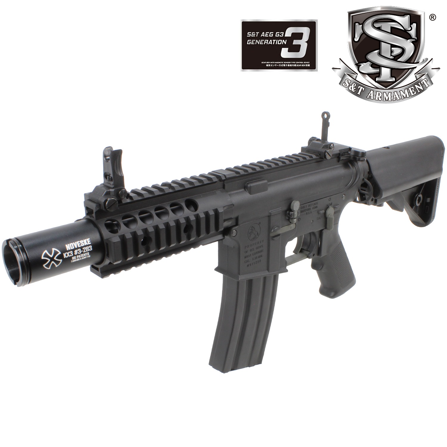 ST M4 FF5インチ G3電動ガンBK COLT刻印 チャレンジャーライン