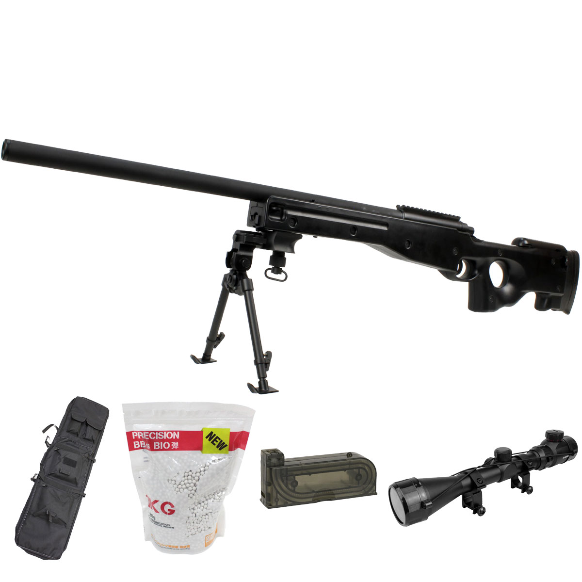 楽天市場】【本体セット】AGM L96 エアコッキングライフル BK