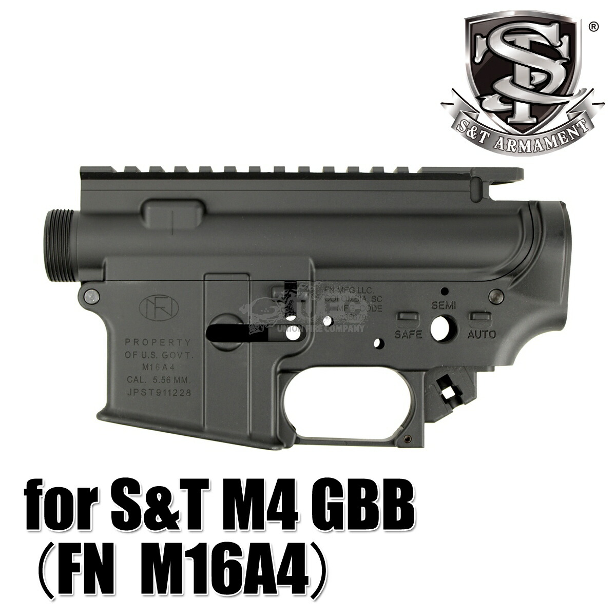 ST M4 GBB用 メタルフレームBK(FN M16A4刻印)